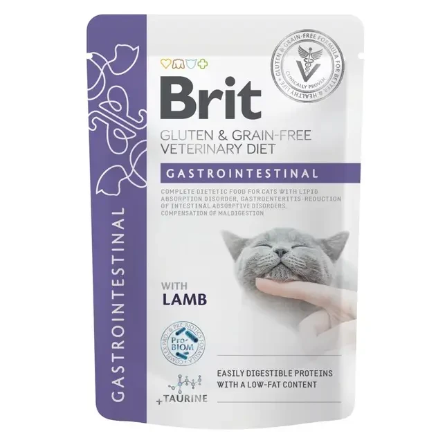 Вологий корм для кішок Brit GF VetDiet Gastrointestinal pouch Ягня 85 г