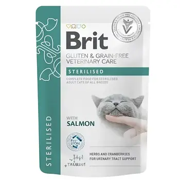Вологий корм Brit GF VetDiet Care VetDiet Sterilised pouch Лосось 85 г