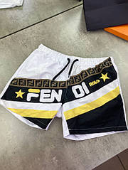 Білі шорти Fendi з логотипом fendi спереду sh032