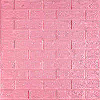 3D самоклеючі панелі для стін рожевий цегляний дизайн 700x770 мм легкі та міцні з пористого поліпропілену