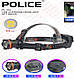 Ліхтар налобний Police PL-154, P50, 3*18650 акум, Type-C, фото 3