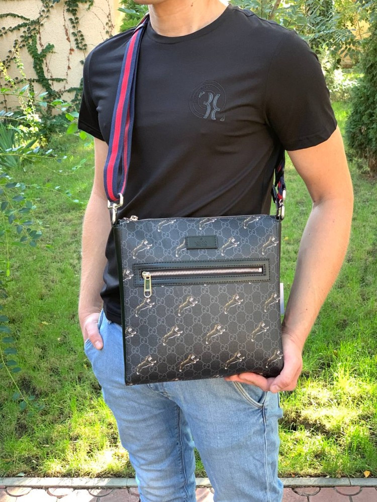 Месенджер сірий Gucci GG Interlocking c582, фото 1