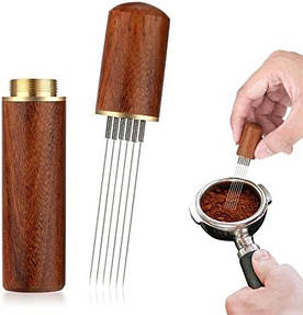 Розподільник кави в холдері WDT Needle Tool голки світле дерево