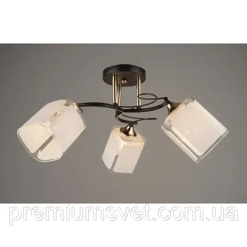 Люстра стельова 3840/3 BK+FGD BN, фото 1