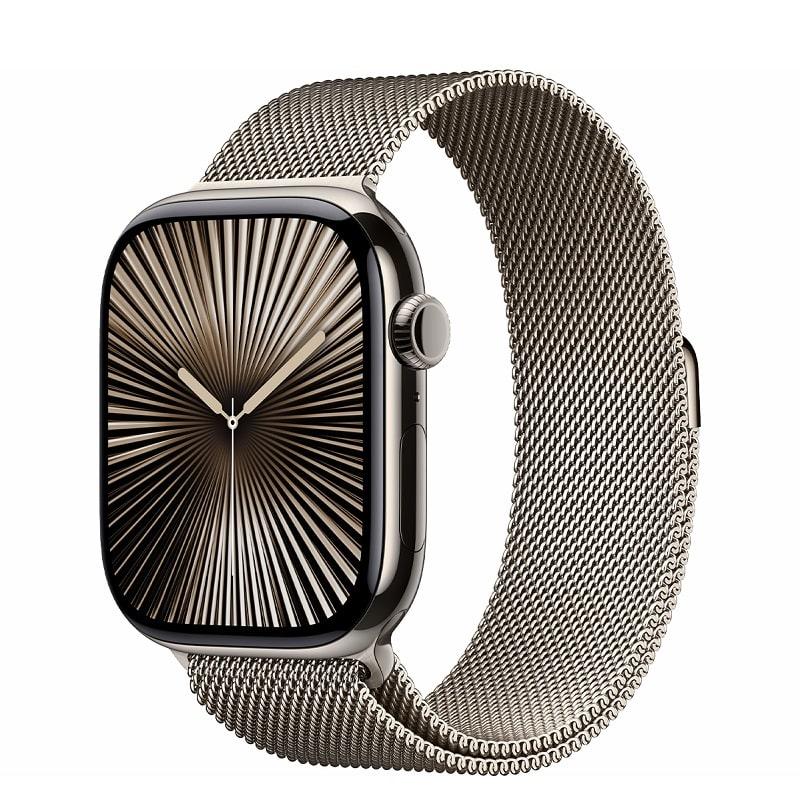 Смарт-годинник Apple Watch Series 10 GPS + Cellular 42mm Natural Titanium Case w. Natural Milanese Loop (MWXF3)