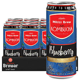 Mikki Brew Blueberry Комбуча Міккі Брю з соком лохини 330мл