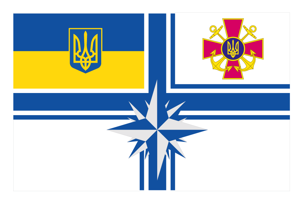 Прапор «Герб ВМФ України», Штучний шовк, 1200х700 мм