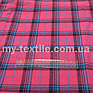 Сорочкова тканина Фланель 150 см 200 grm Малиновий із синім, фото 2