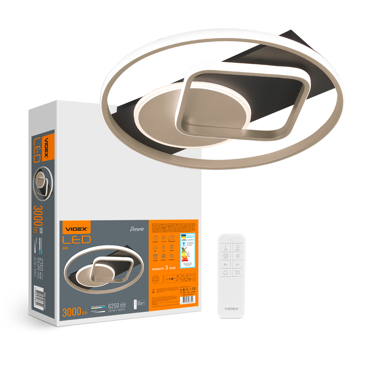 LED люстра VIDEX DECORA 50W VL-CLD-999-TT