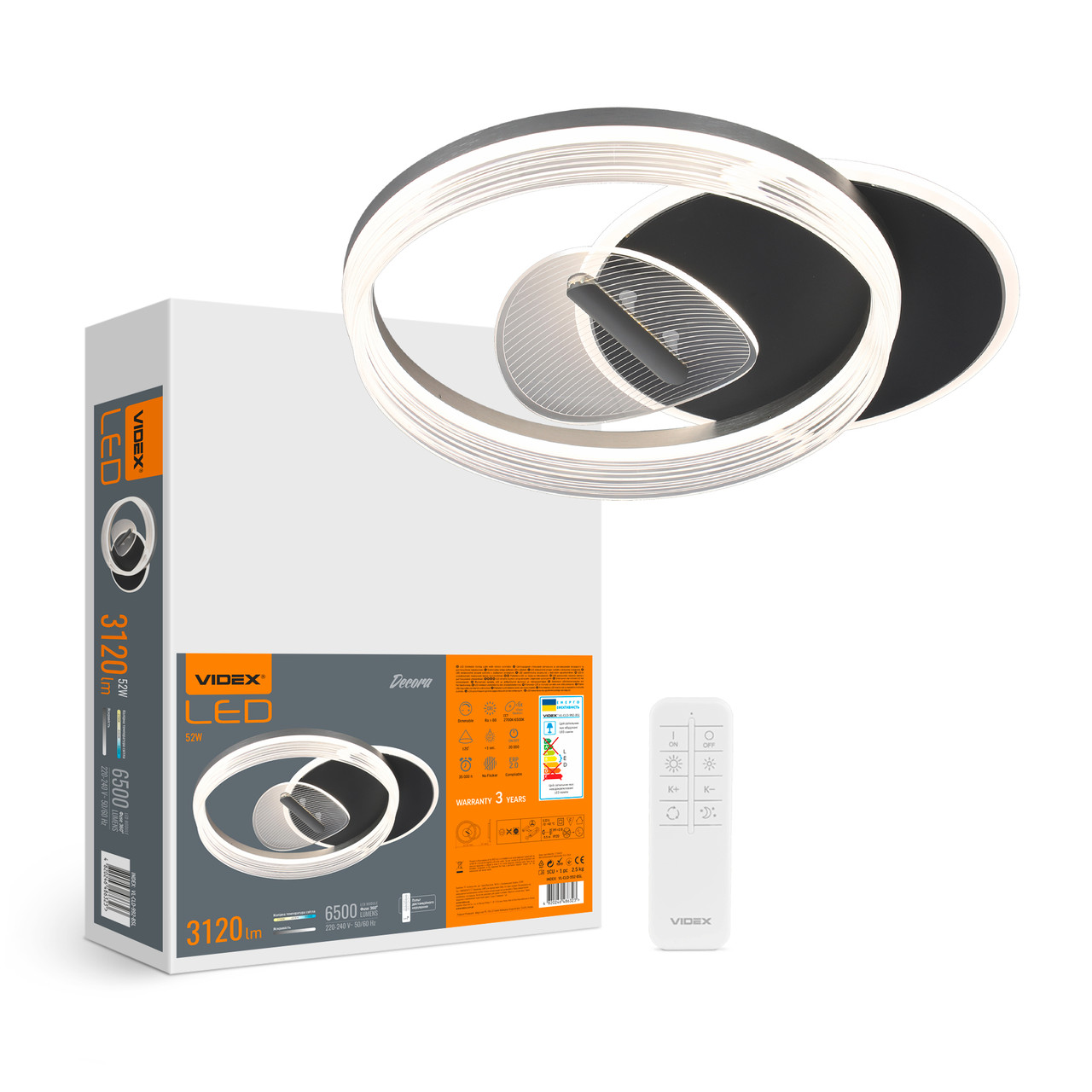 LED світильник VIDEX DECORA 52W VL-CLD-992-BSL