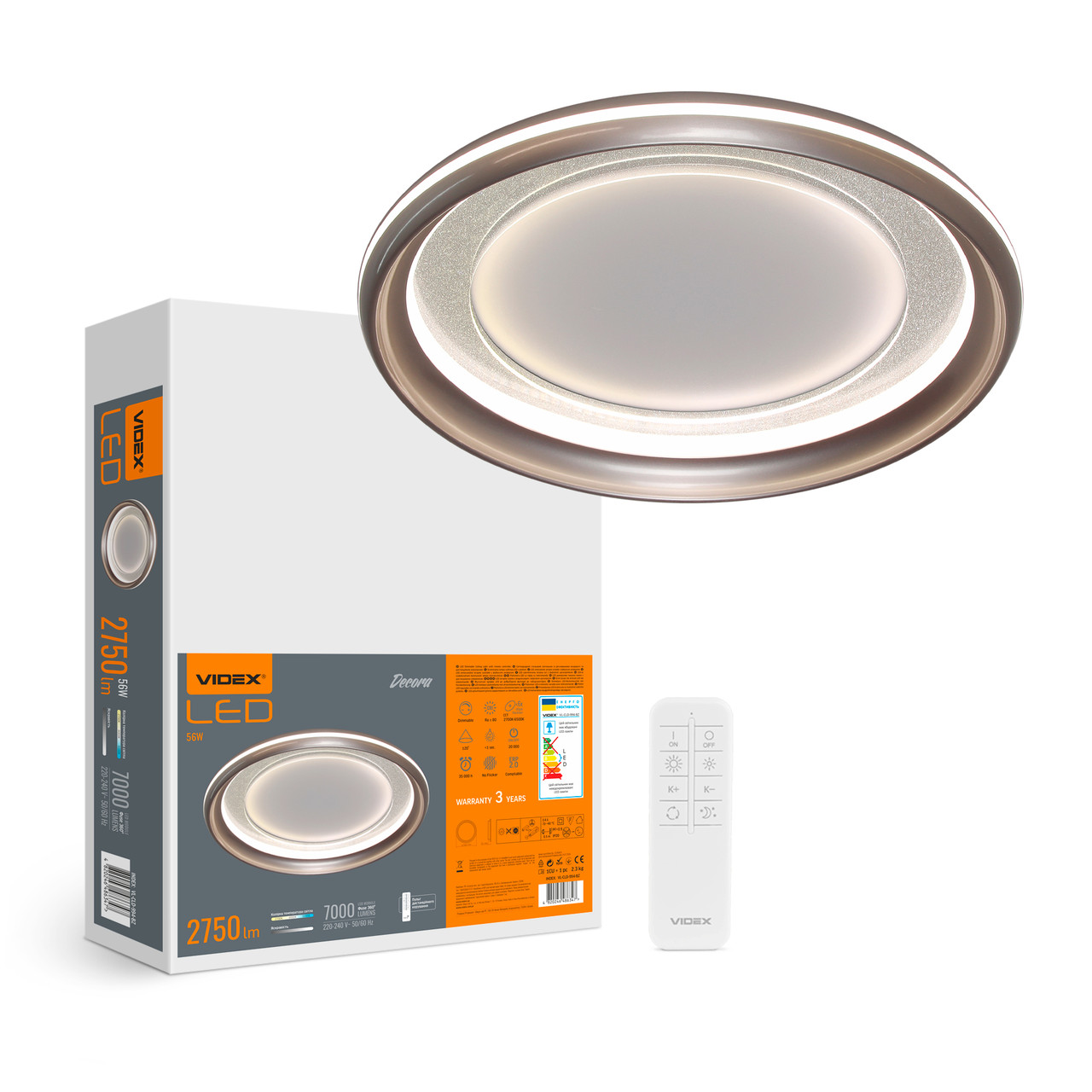 LED люстра VIDEX DECORA 56W VL-CLD-994-BZ
