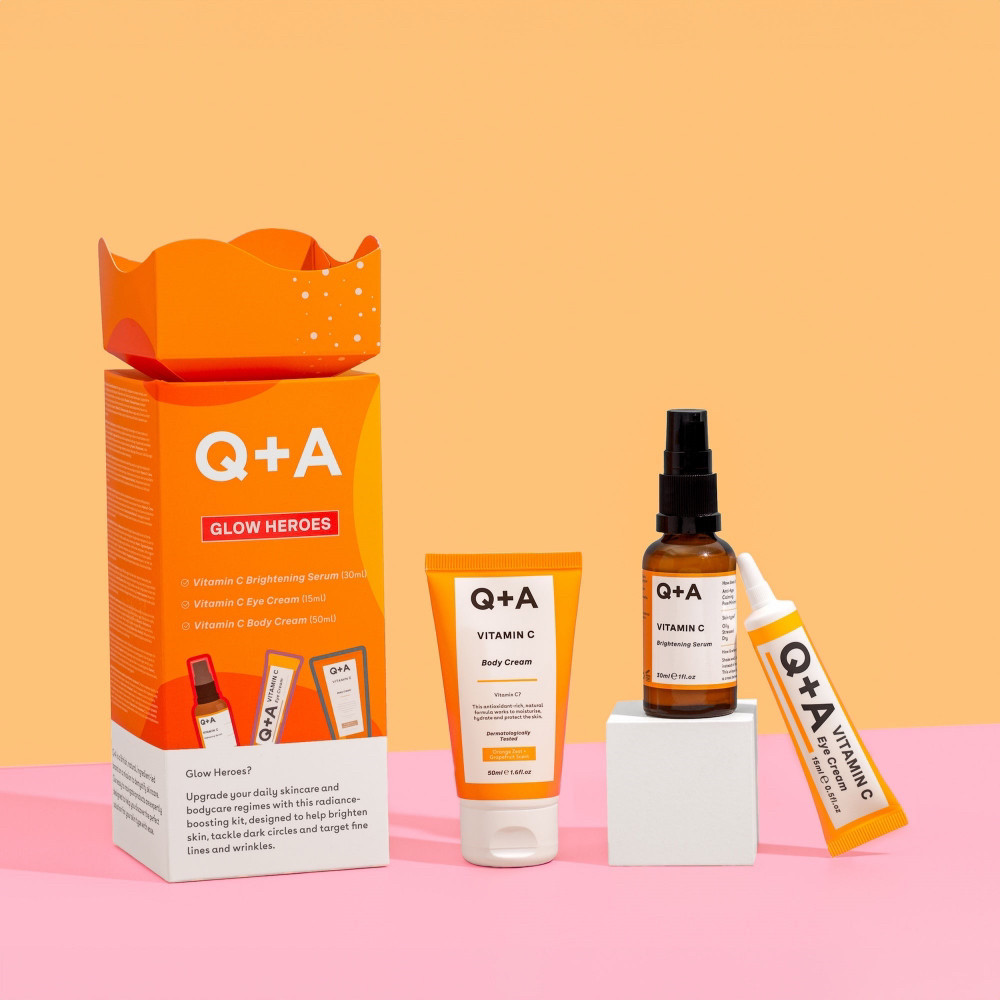 Подарунковий набір для сяяння шкіри Q+A Glow Heroes Gift Set