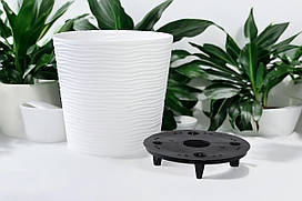 Горщик для квітів великий зі вставкою "Ф'южн" 50 літрів, d42*h40 Білий