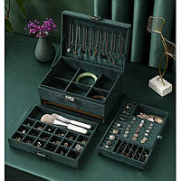 Елегантна зелена скринька для ювелірних виробів Soulima, з замком, багатофункціональна організація прикрас