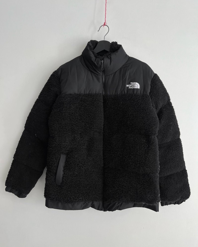 Куртка зимова унісекс Тедді в стилі The North Face чорна