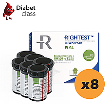 Тест смужки Біонайм 550 (Bionime Rightest GS550) (ELSA) 400 шт. в 16 флаконах по 25 шт. в пакованні