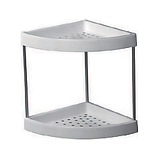 Полиця кутова 2-ярусна решітчаста пластикова Чехія, фото 3