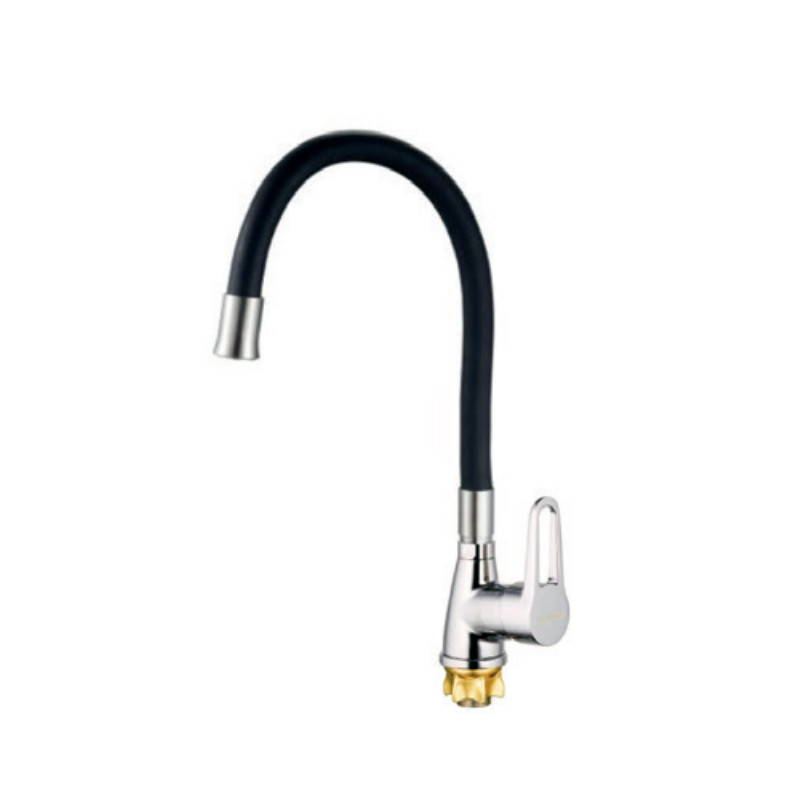 Змішувач для кухні Mixxus SOP4-045 Reflector Black з чорним силіконовим виливом (MI6487), фото 1