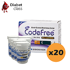 Тест-смужки для визначення глюкози в крові SD CodeFree 1000 шт. у 40 флаконах по 25 шт. в упаковці
