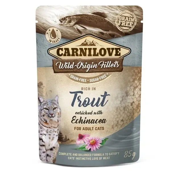 Вологий корм для кішок Carnilove pouch Форель та ехінацея 85 г