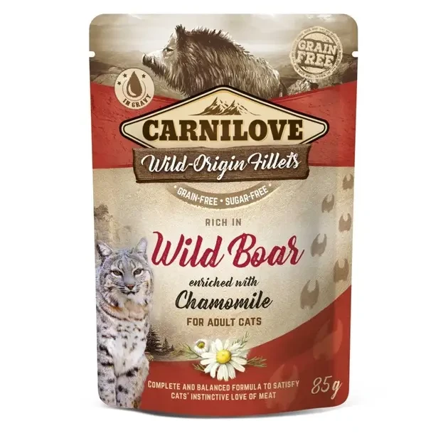 Вологий корм для кішок Carnilove pouch Кабан та ромашка 85 г