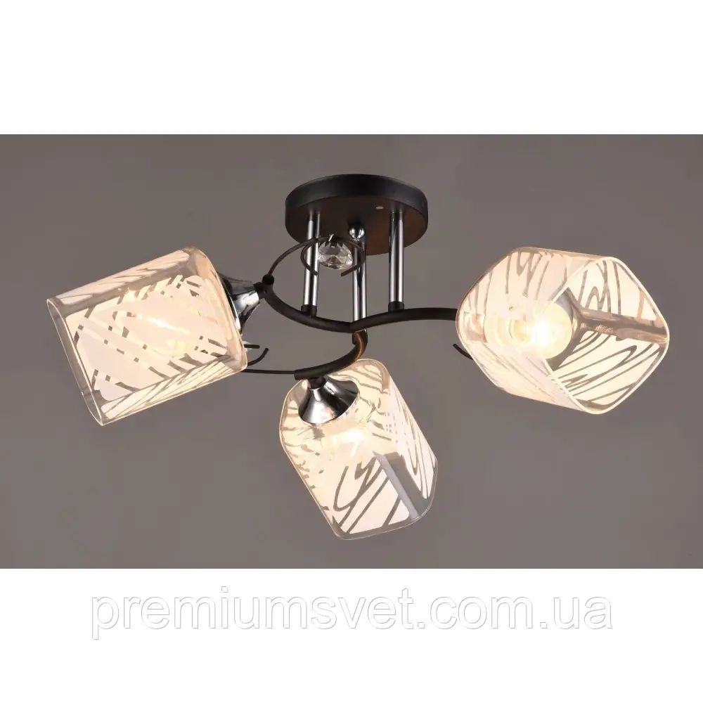 Люстра стельова 1032/3 BK+CH BC