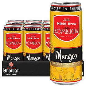 Mikki Brew Mangoo Комбуча зі смаком манго 330ml , 330мл