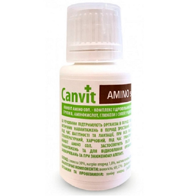 Розчин Амінодолу Canvit Amino sol імуномодулювальний комплекс для всіх видів тварин 30 мл Biofaktory