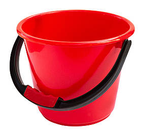 Відро пластикове 5 літрів харчове 1-й сорт червоне Ø 23.5 см h=19.5 см (Горизонт)