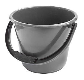 Відро пластикове 5 літрів харчове 1-й сорт сіре Ø 23.5 см h=19.5 см (Горизонт)