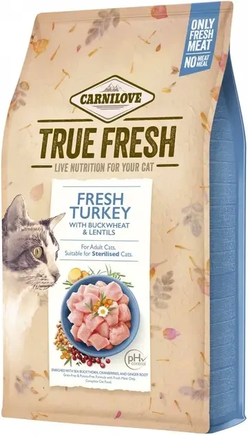 Сухий корм для дорослих кішок Carnilove True Fresh Cat Turkey з індичкою 4.8 кг, фото 1