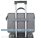 Сумка для ноутбука синя 15.6" Жіноча ділова сумка для ноутбука синій чохол з ручками для ноутбуку 15 дюймів, фото 10