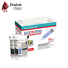 Тест-смужки Гамма MS (Gamma MS) 50 шт. в 2 флаконах по 25 шт в упаковці