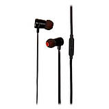 Вакуумні навушники JBL TUNE 290 (T290) гарнітура дротова з мікрофоном чорна, фото 3