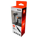 Вакуумні навушники JBL TUNE 290 (T290) гарнітура дротова з мікрофоном чорна, фото 5