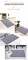 Коврик під двері , коврик в ванну кімнату, коврик в туалет, сірий, розмір 40*60 см