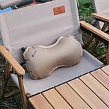 Надувна подушка-підголівник Chanodug Бежева-койот 39 x 22 см KT6000035 solve, фото 2