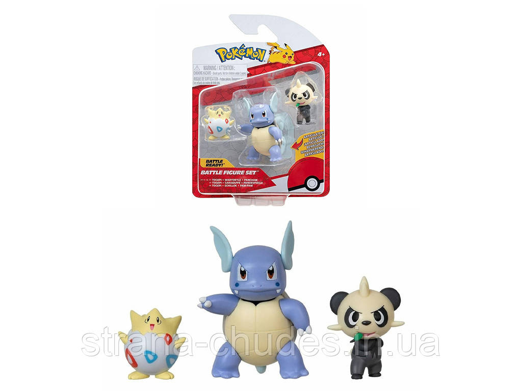 Набір ігрових фігурок POKEMON W17 - ТОГЕПІ, ПАНЧАМ, ВАРТОРТЛ