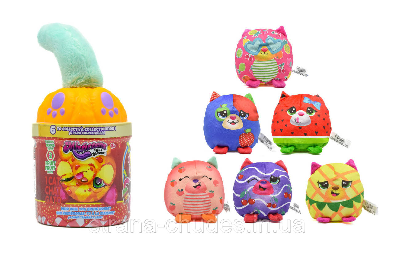 М’яка іграшка MISFITTENS MINI W2 – КОТИК У БАНЦІ (в асорт.)