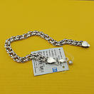 Чоловічий срібний браслет бісмарк. Чорнений браслет на руку ширина ланки 7 мм. Срібло 925. Довжина 19 см, фото 9