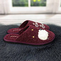 Капці жіночі повстяні для ламінату Белста бордові з овечкою 4191, фото 5