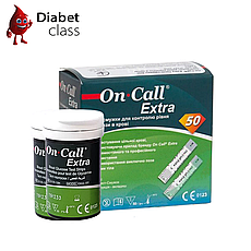 Тест-смужки Він Кол Екстра (On Call Extra) 50 шт. у 2 флаконі по 25 шт. в упаковці