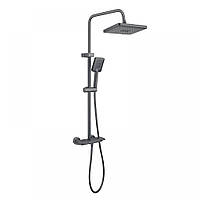 Душова система ARMATA BCF- 009-J GRAPHITE з тропічним душем, лійкою, графіт