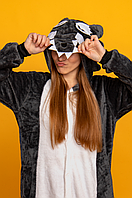 Кигуруми серый волк, костюм кигуруми для взрослого, оригинальный кенгуруми большого размера мужская и женская