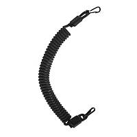 Страхувальний тренчик з двома карабінами (паракорд, чорний)