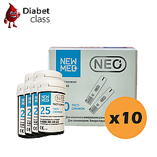 Тест-смужки НьюМед Нео (NewMed Neo) 500 шт. у 20 флаконах по 25 шт. в упаковці