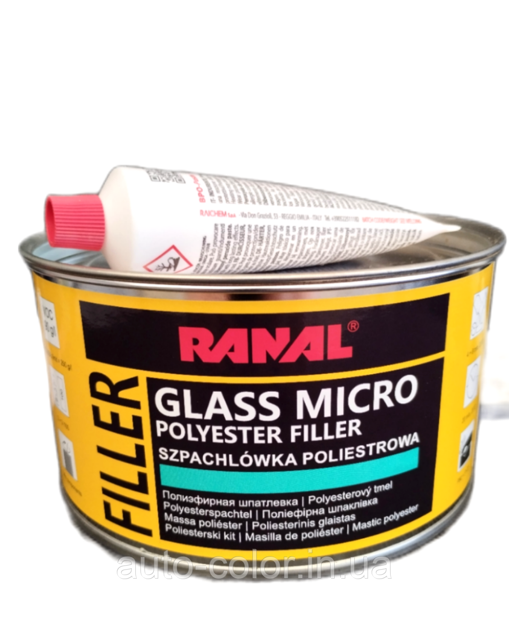 Шпатевка зі скловолокном Ranal MICRO GLASS 1.8 кг, фото 1