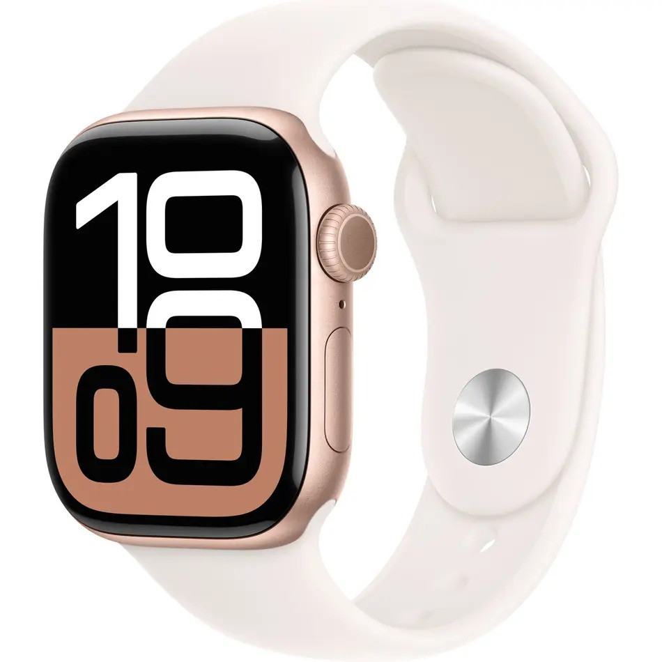 Смарт-годинник Apple Watch Series 10 GPS 42mm Rose Gold Alu. Case w. Light Blush Sport Band - S/M (MWWH3)