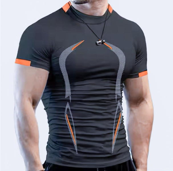 Рашгард чоловічий компресійний ⬩ короткий рукав ⬩ Siimnwrss ⬩ темно-сірий, фото 1