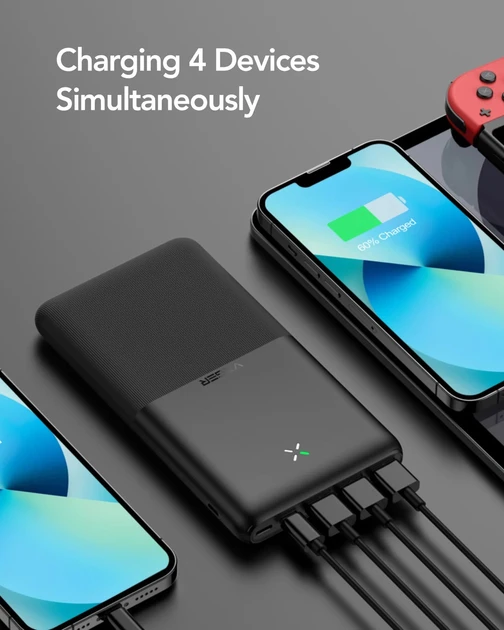 Павербанк Veger S22 супертонкий 20000mAh вихід PD20W вхід PD18W/QC18W (Белый, Черный)